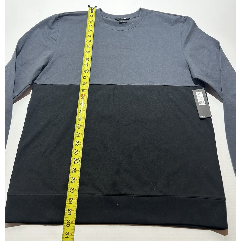 Aether Sweatshirt Mens XXL Casual Color Block Sweater Stretch Gray Black NEW - Picture 3 of 6